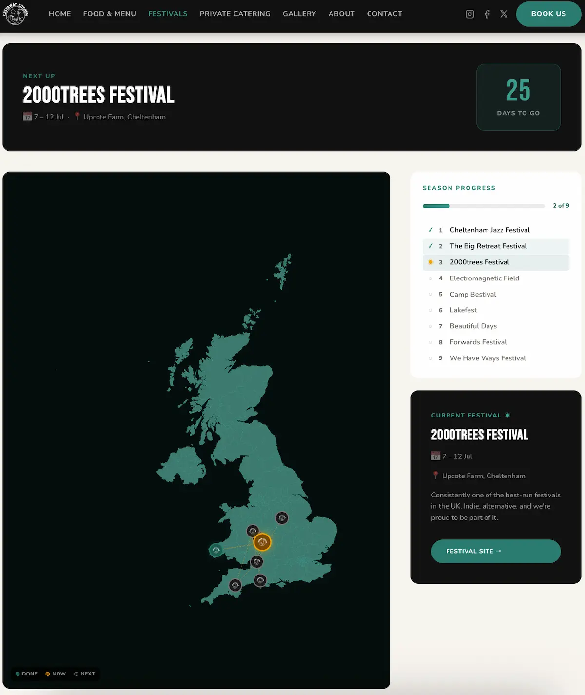Castaway Kitchen interactive UK coverage map